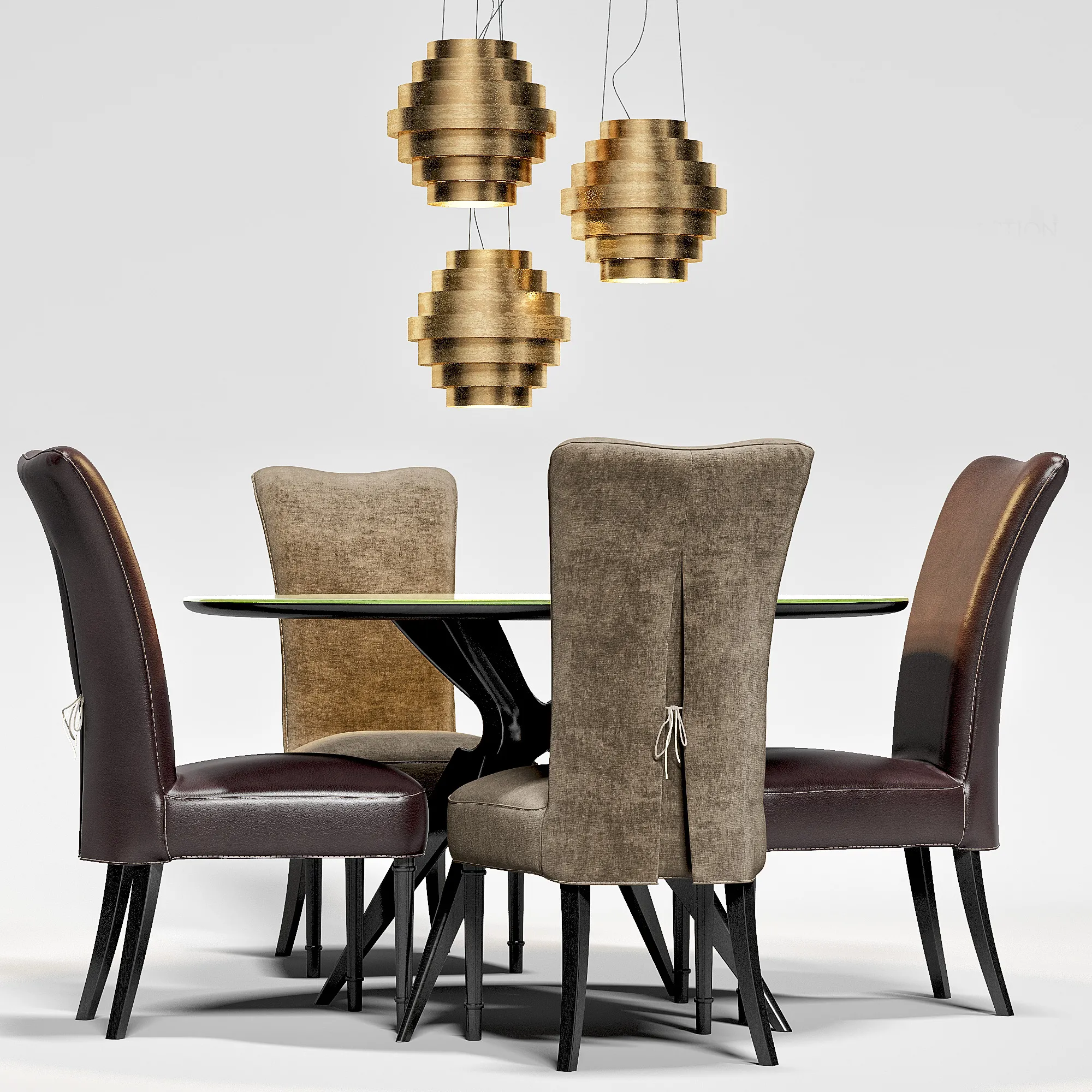 furniture – Baxter table with chairs 12 3ds Max
