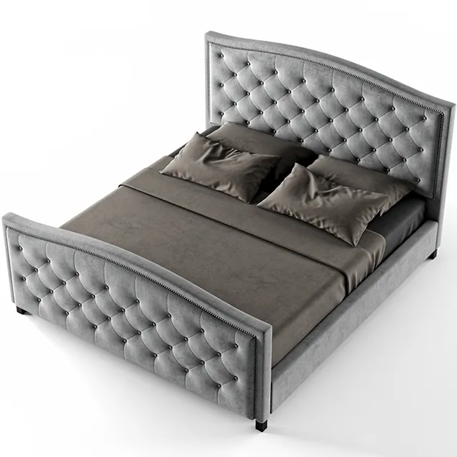 furniture – Baxton Studio Fawner Queen Upholstered Arched Platform bed 3ds Max