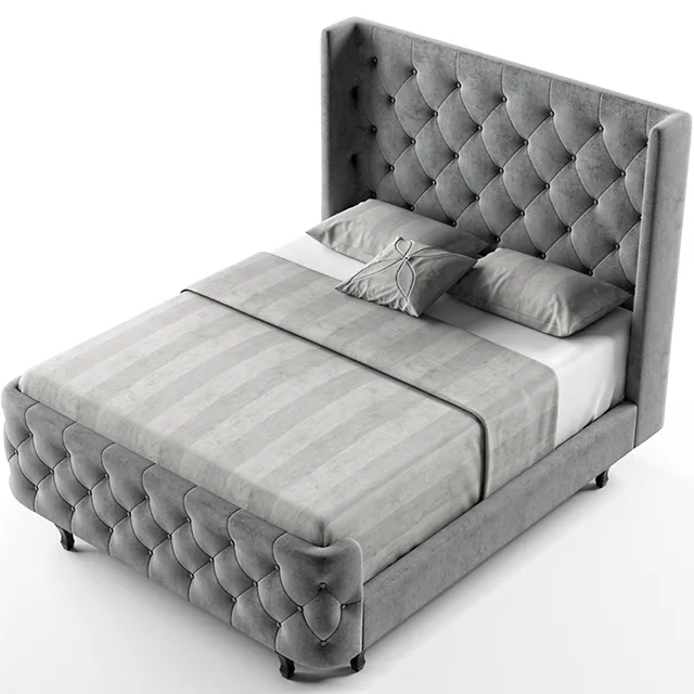 furniture – Baxton studio Regina wood contemporary bed Queen 3ds Max