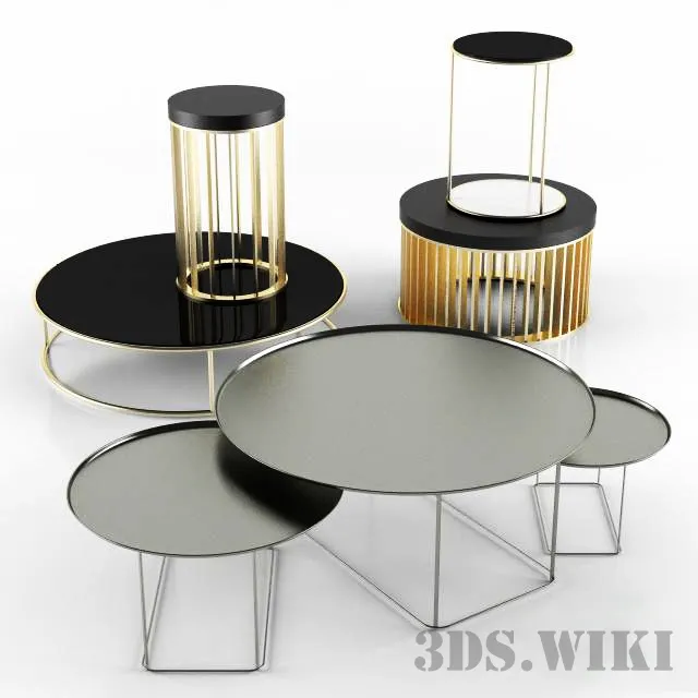 furniture – B&B Italia and Maxalto tea table set 3ds Max