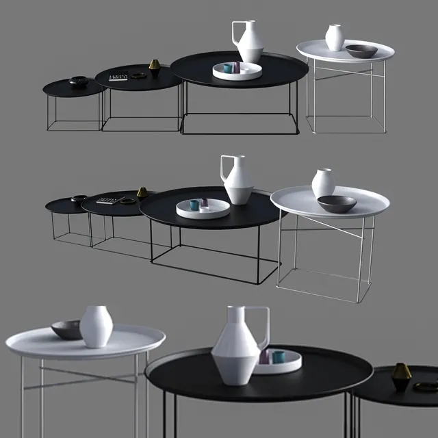 furniture – B&B Italia Maxalto Coffee Small Tables Fat-Fat 3ds Max