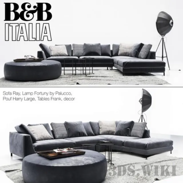 furniture – B&B Italia Ray sofa and other items 3ds Max