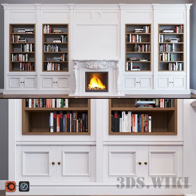 furniture – Beautiful classic library 3ds Max