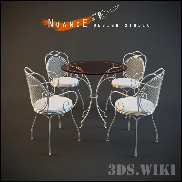 furniture – Beautiful light table with chairs 3ds Max