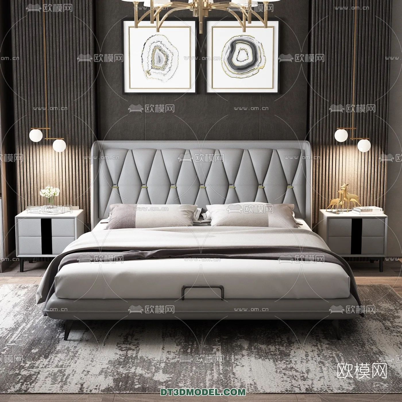 FURNITURE – BED – 3D Model For Interior Design – 2200