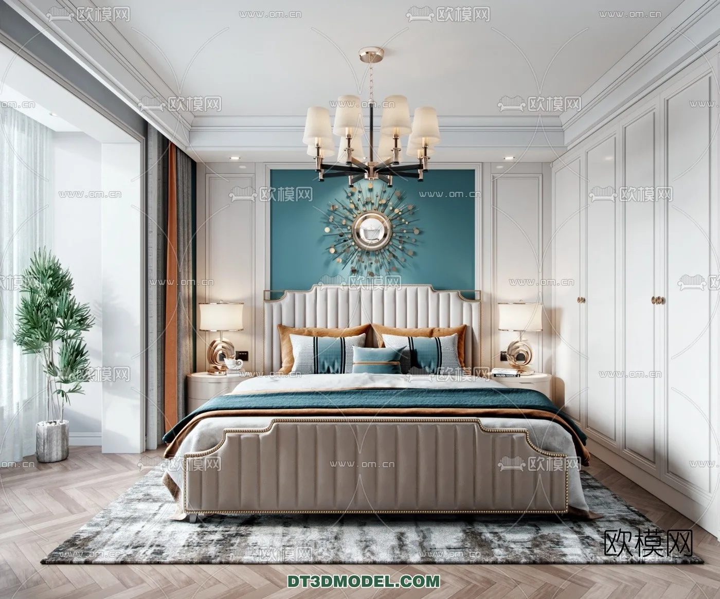 FURNITURE – BED – 3D Model For Interior Design – 2204