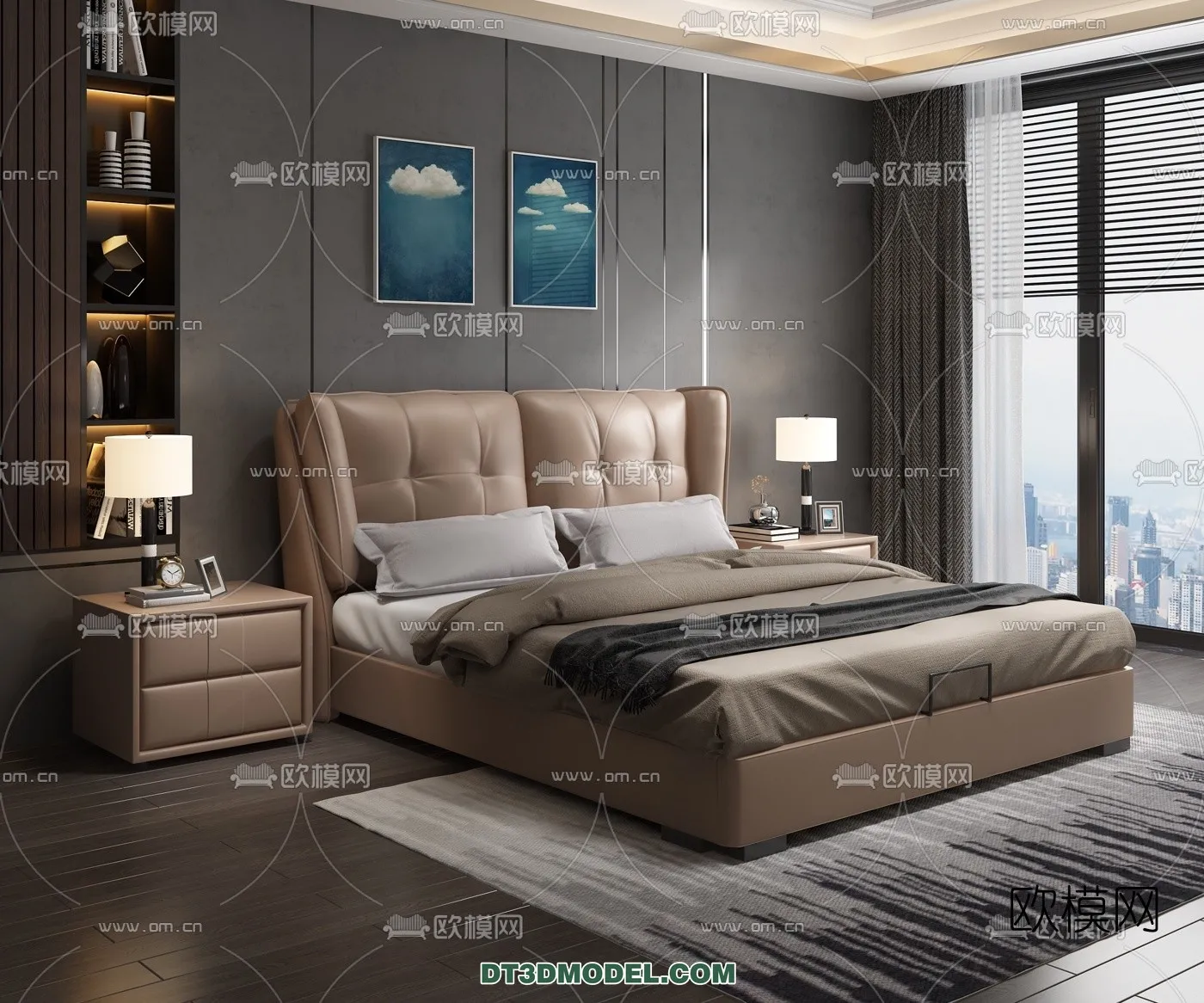 FURNITURE – BED – 3D Model For Interior Design – 2205