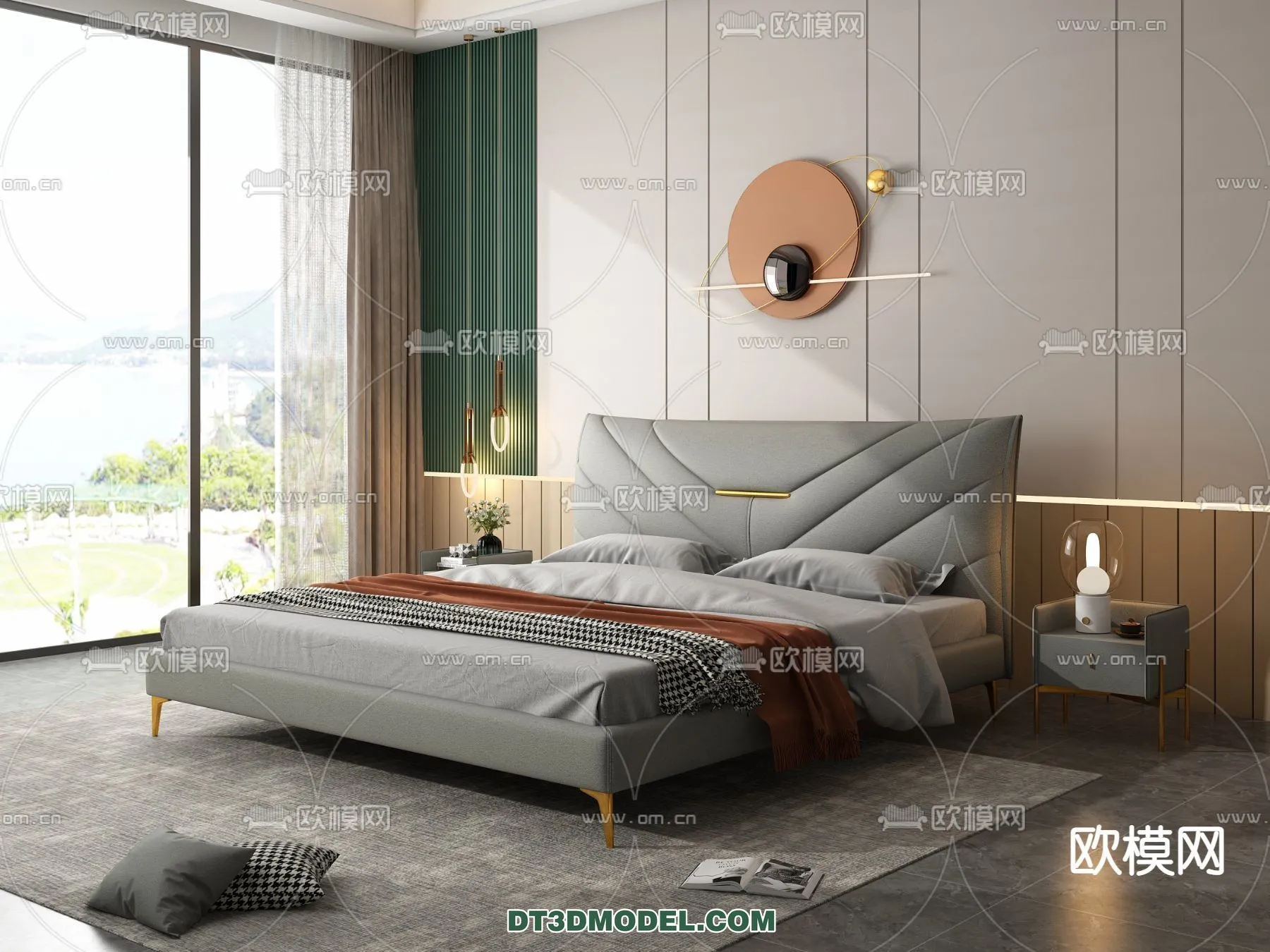 FURNITURE – BED – 3D Model For Interior Design – 2219