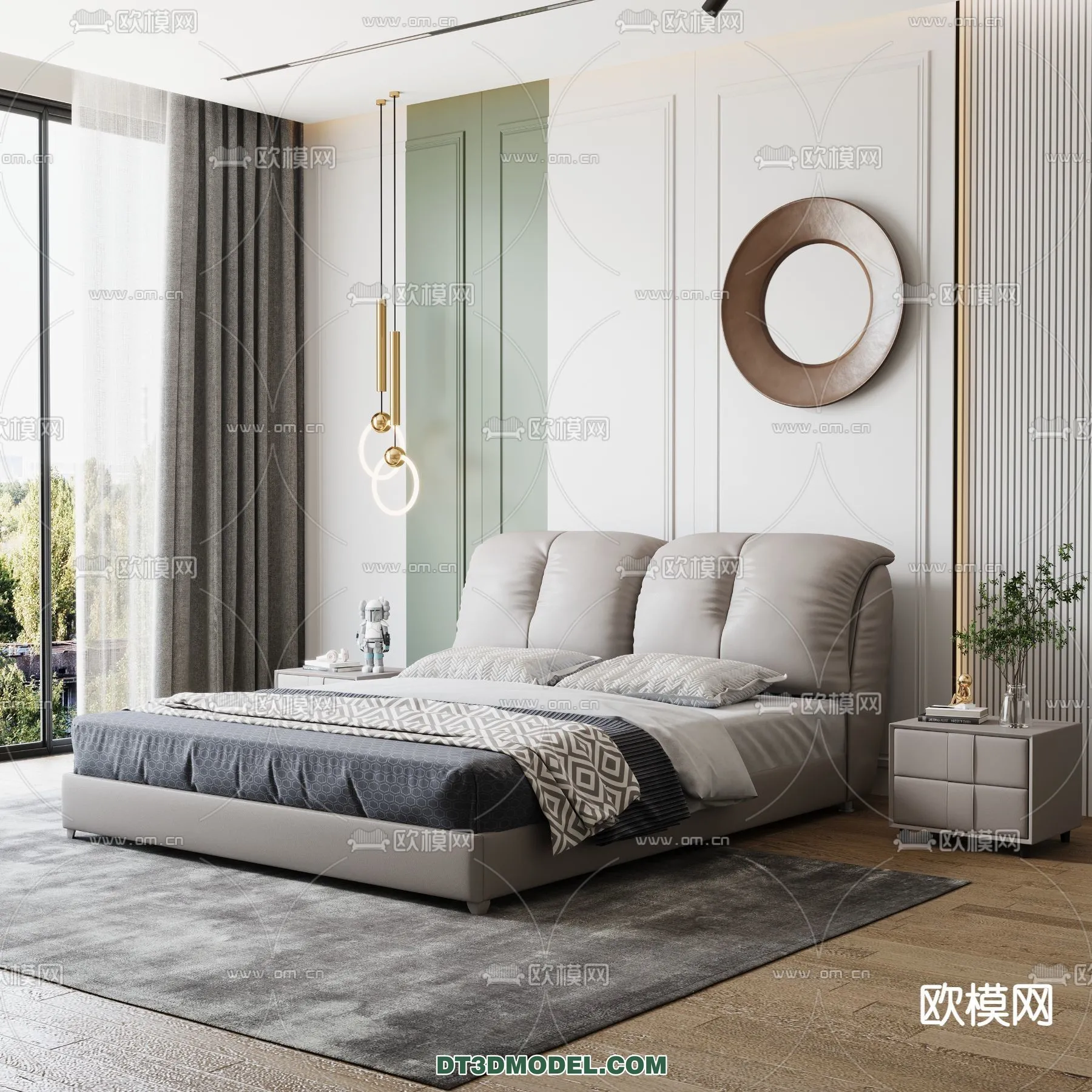 FURNITURE – BED – 3D Model For Interior Design – 2222