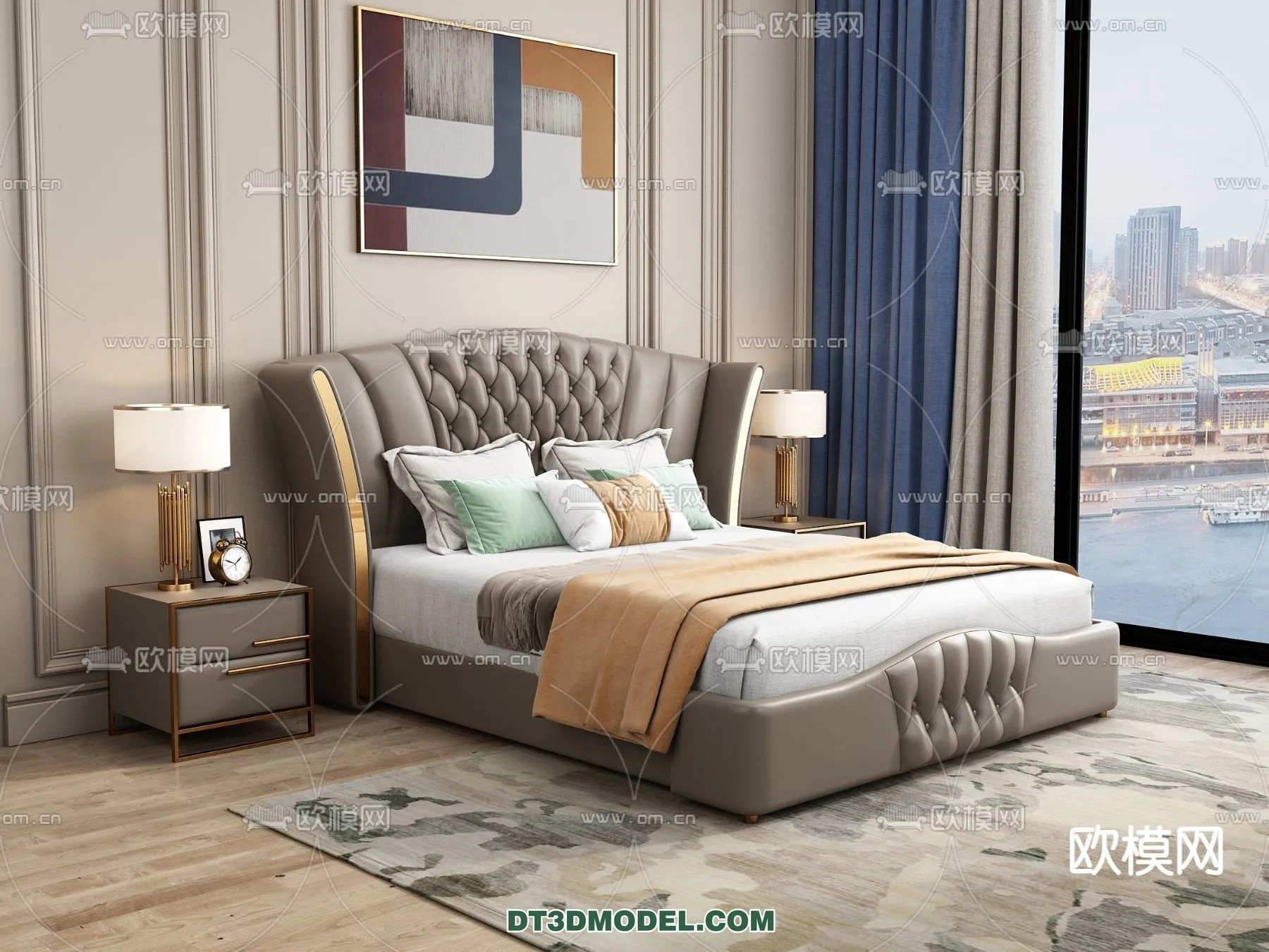 FURNITURE – BED – 3D Model For Interior Design – 2223