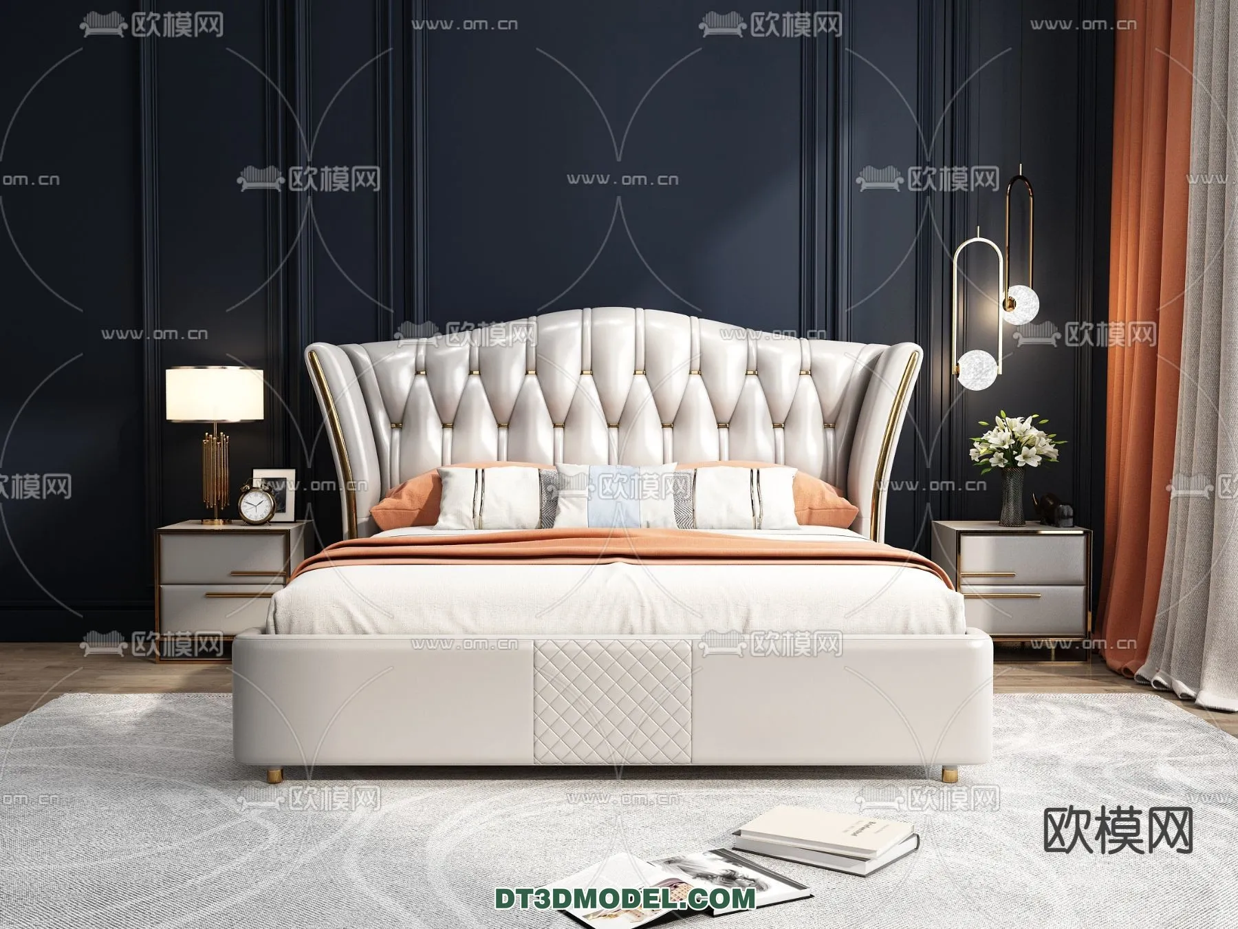 FURNITURE – BED – 3D Model For Interior Design – 2225