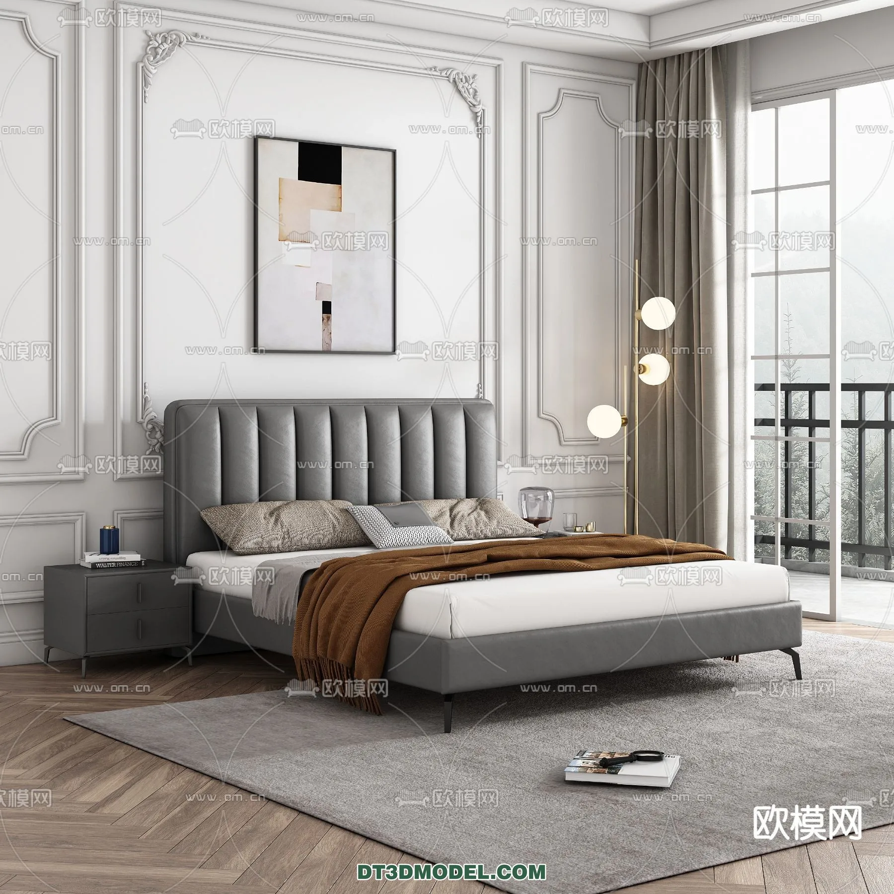 FURNITURE – BED – 3D Model For Interior Design – 2229