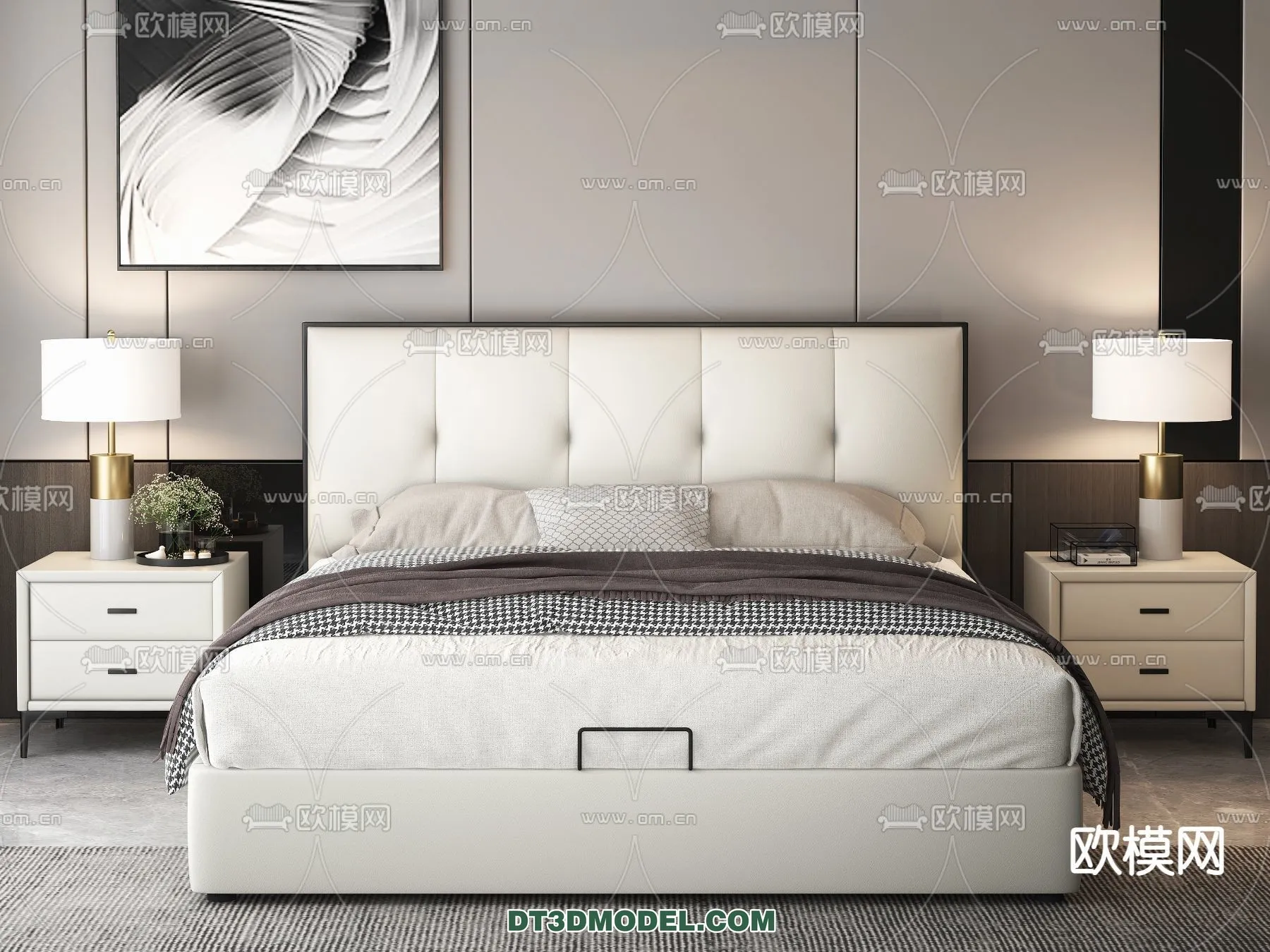 FURNITURE – BED – 3D Model For Interior Design – 2231