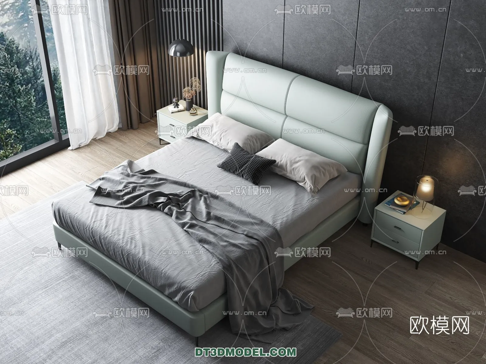 FURNITURE – BED – 3D Model For Interior Design – 2232