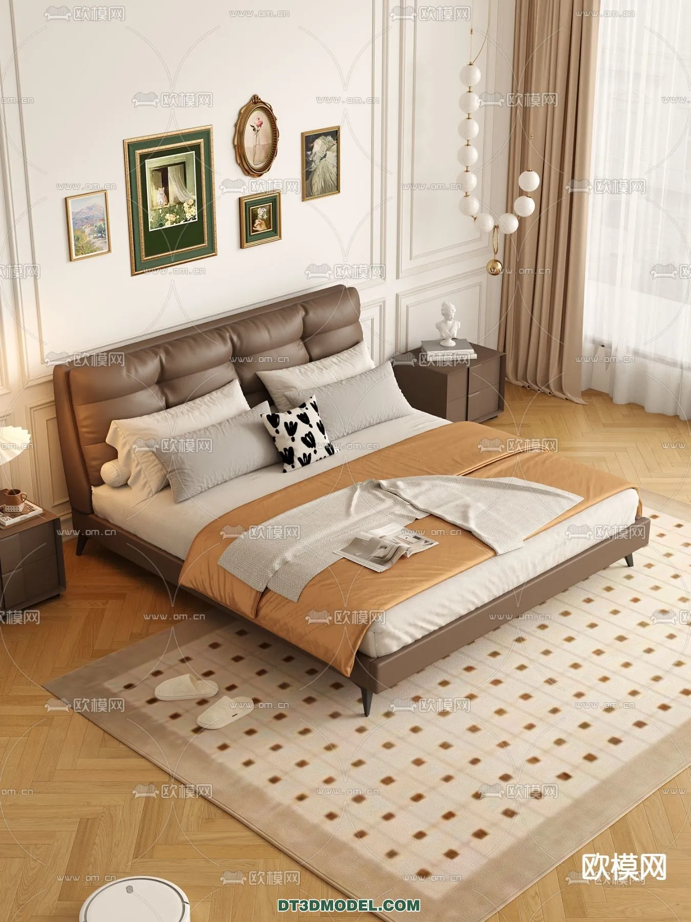 FURNITURE – BED – 3D Model For Interior Design – 2236