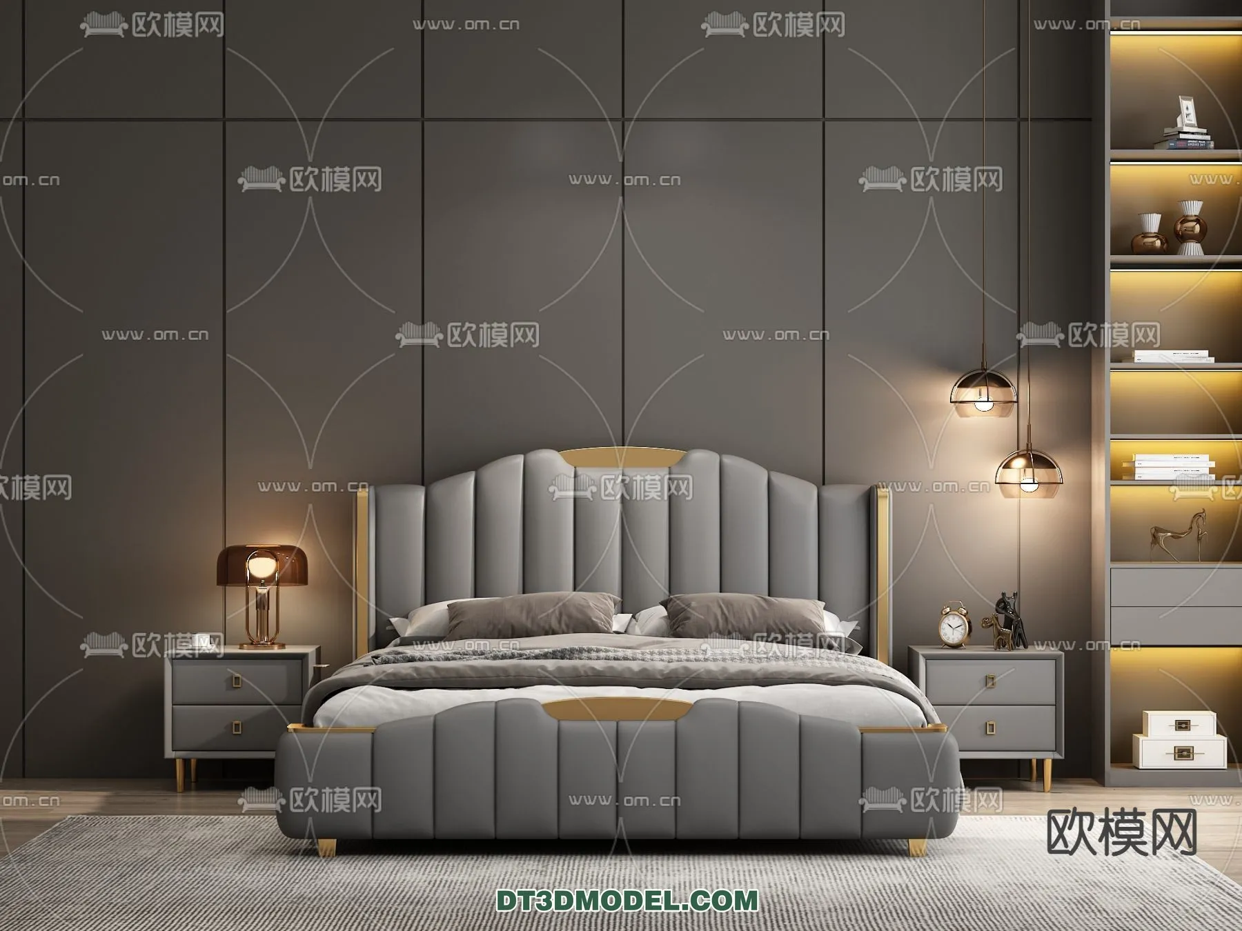 FURNITURE – BED – 3D Model For Interior Design – 2239