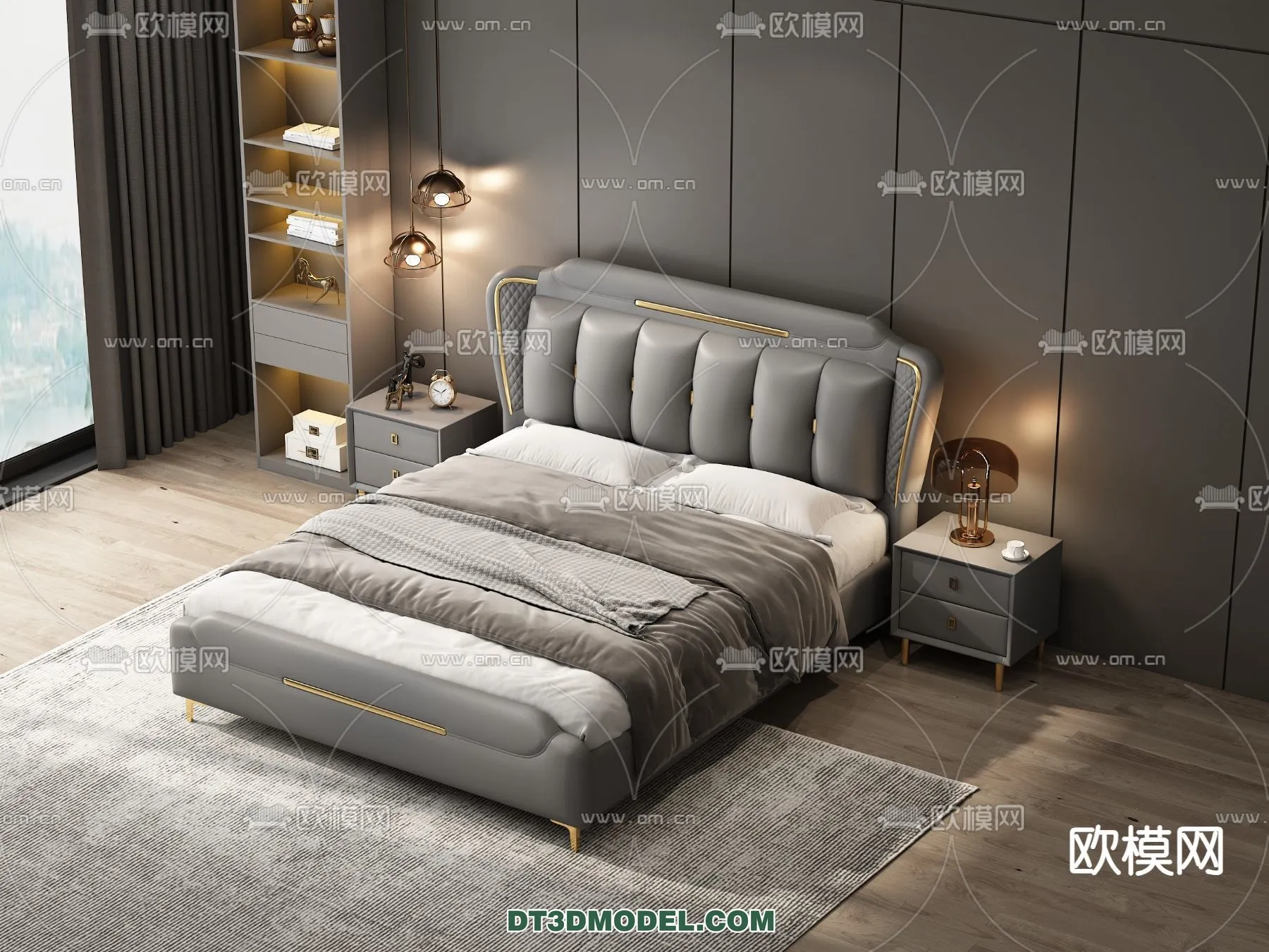 FURNITURE – BED – 3D Model For Interior Design – 2240