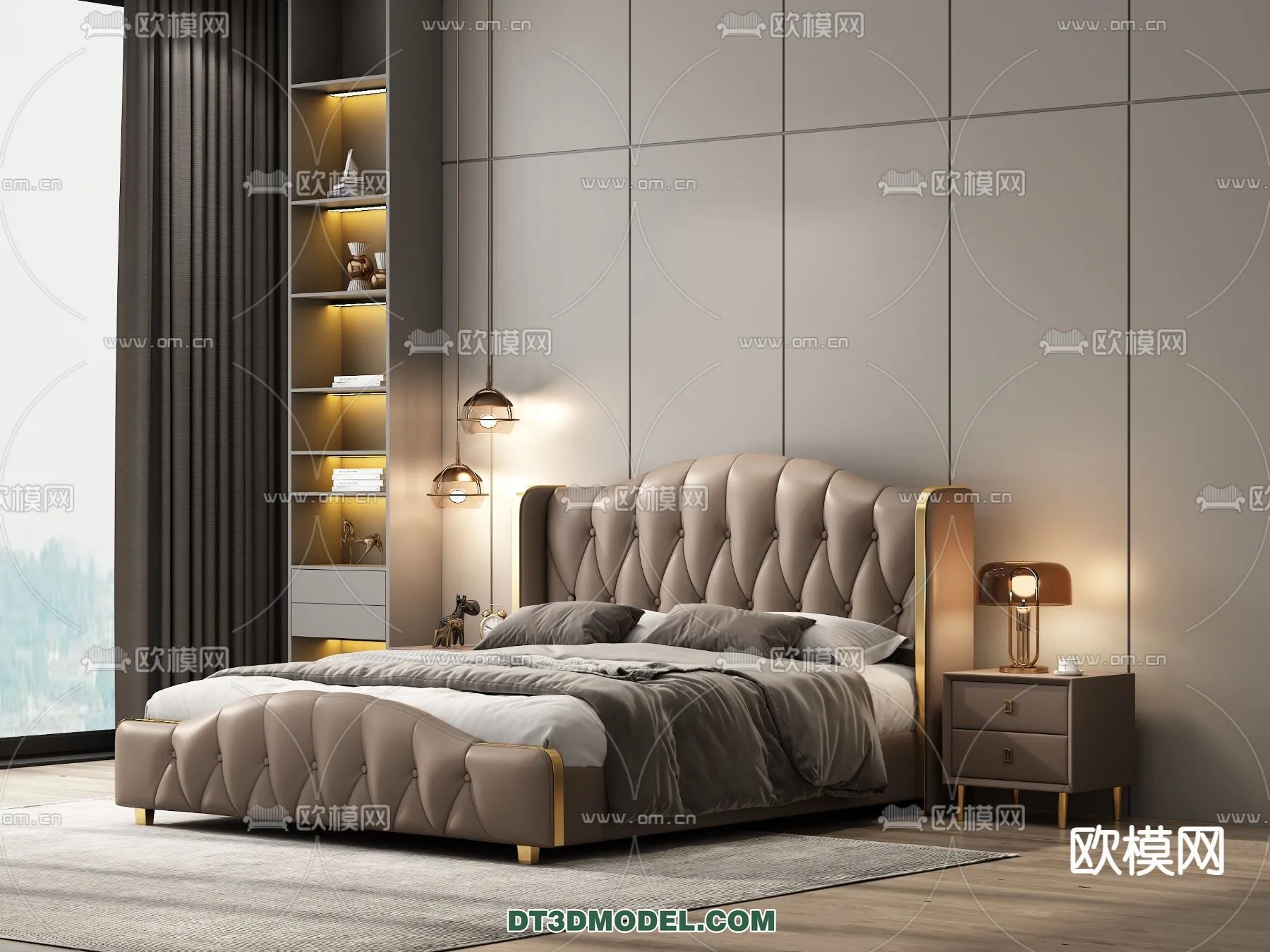 FURNITURE – BED – 3D Model For Interior Design – 2243