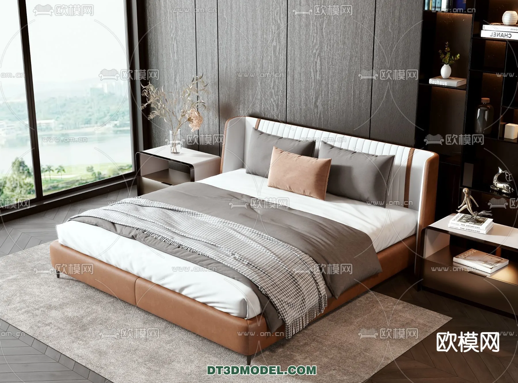 FURNITURE – BED – 3D Model For Interior Design – 2244