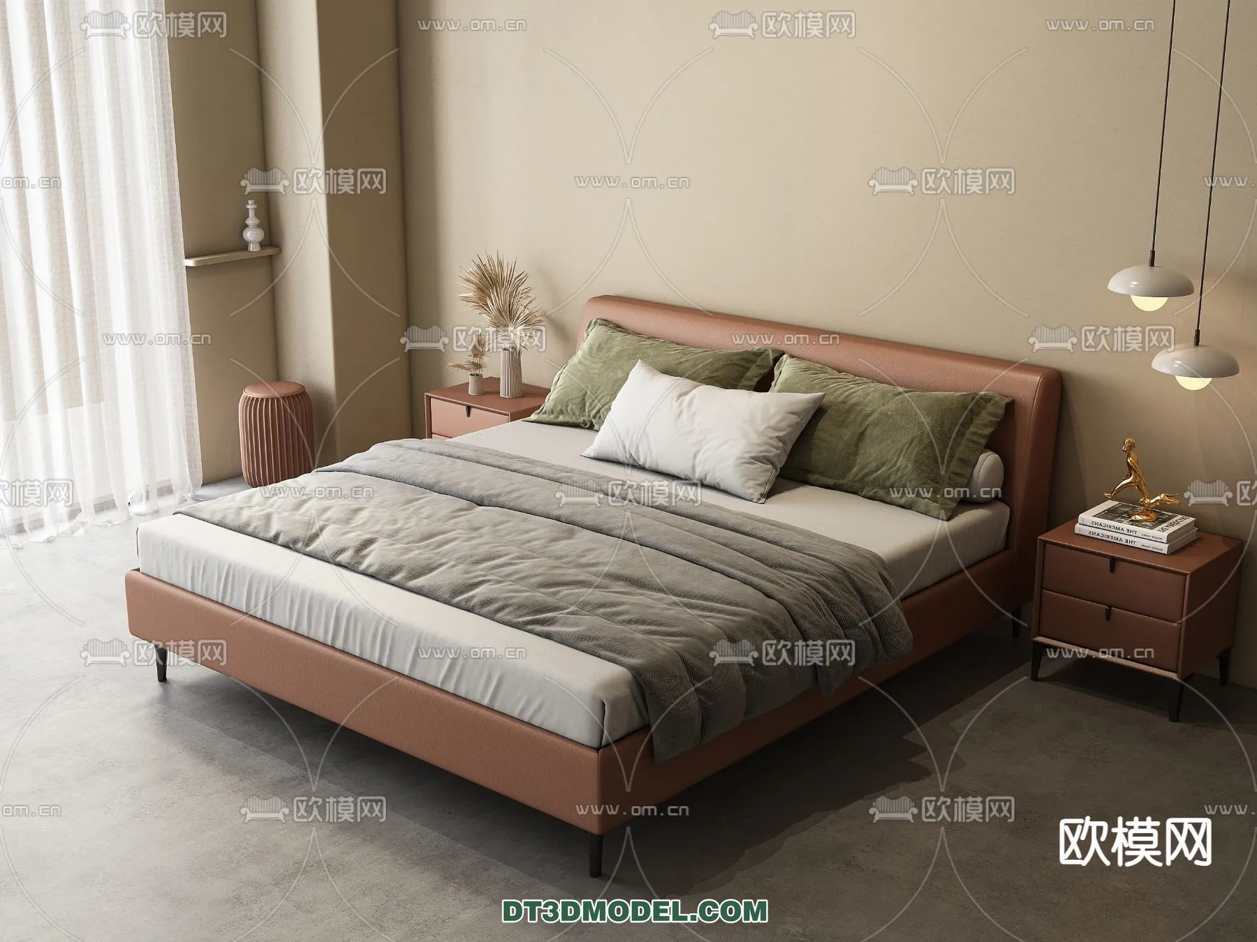 FURNITURE – BED – 3D Model For Interior Design – 2246