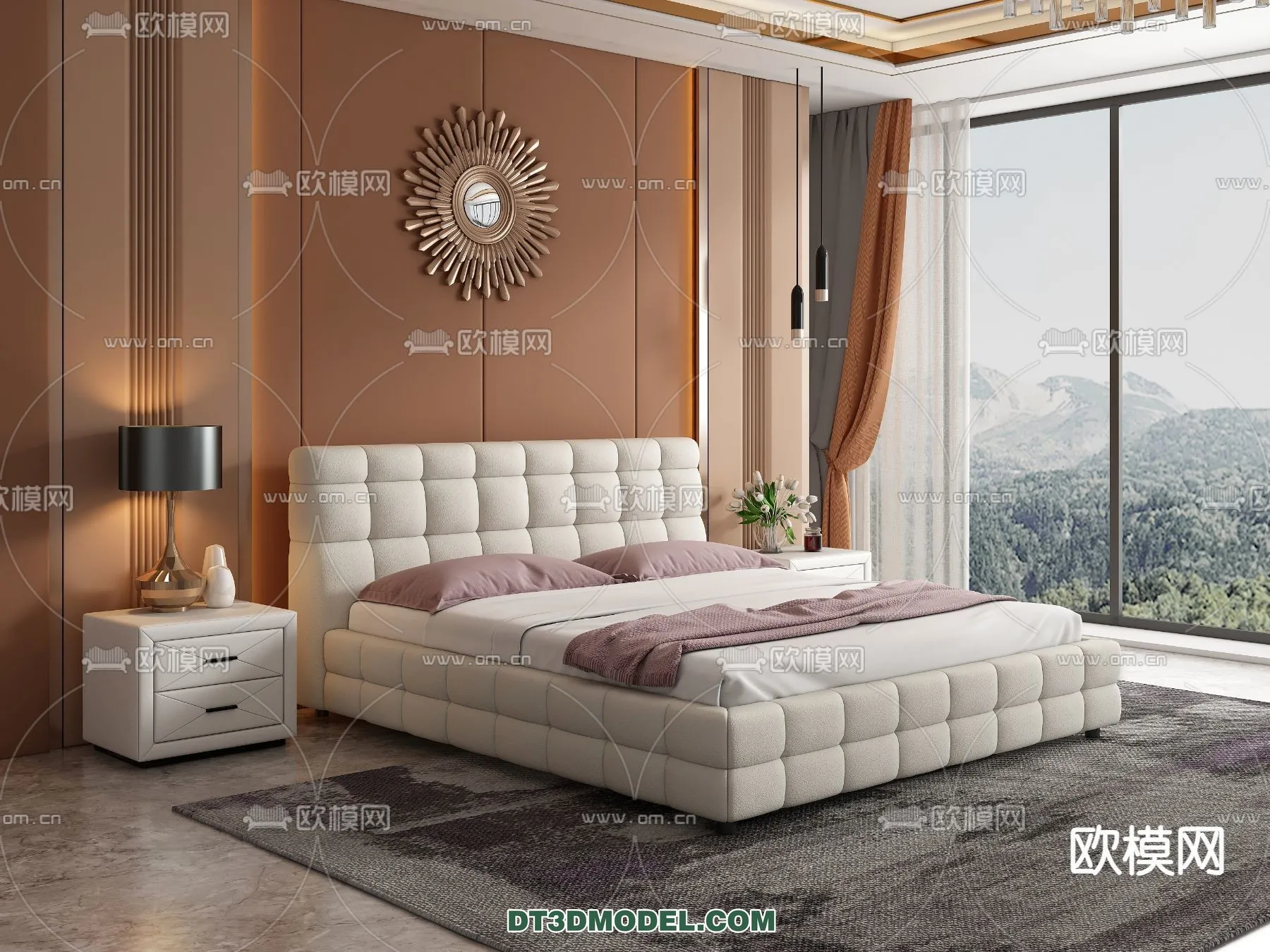 FURNITURE – BED – 3D Model For Interior Design – 2248