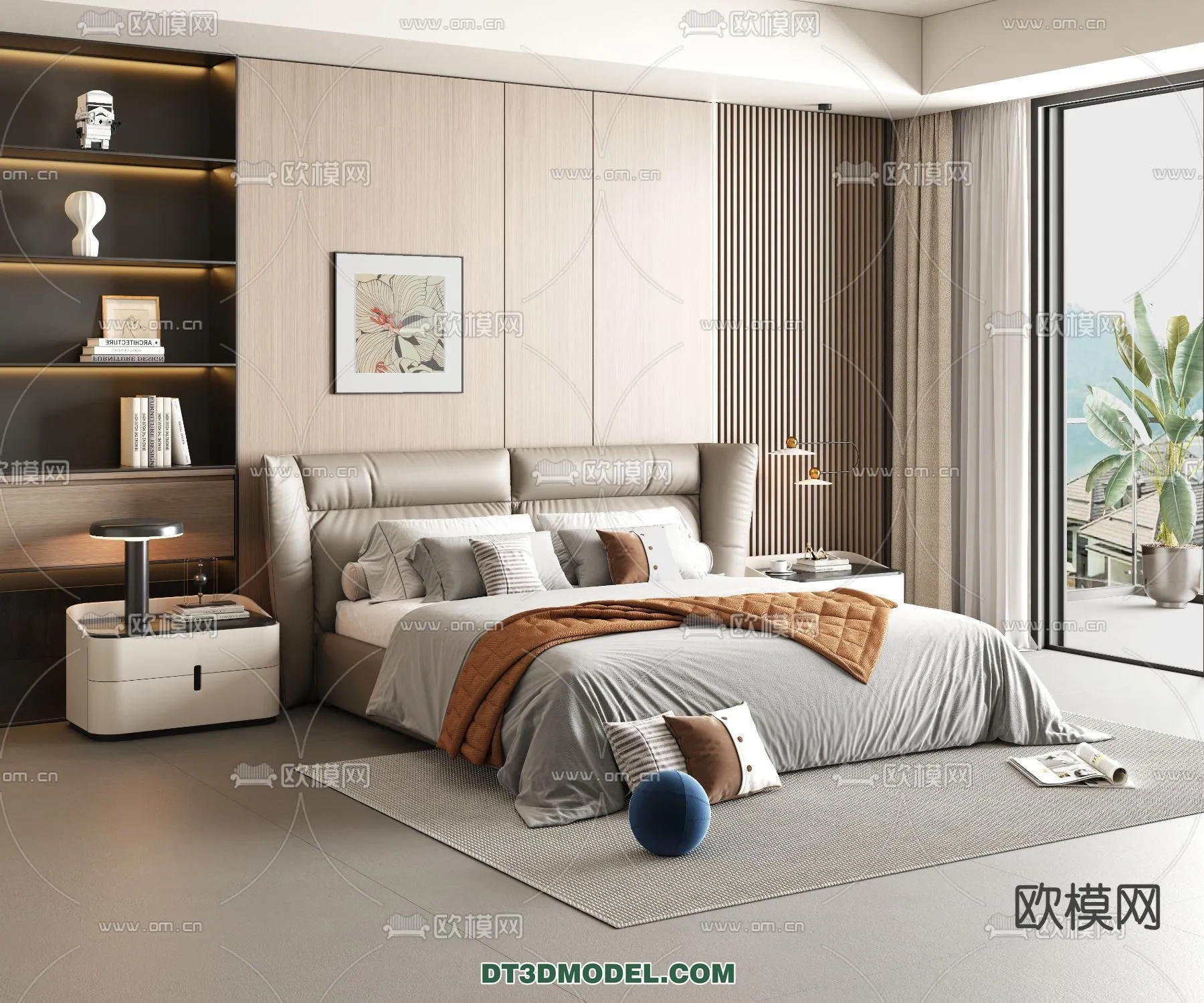 FURNITURE – BED – 3D Model For Interior Design – 2253