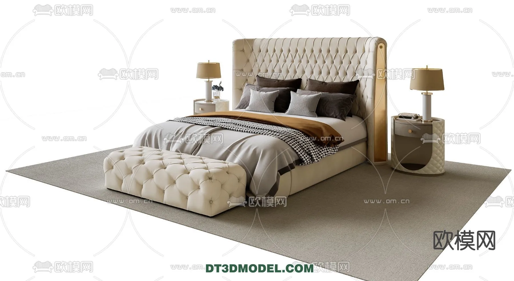 FURNITURE – BED – 3D Model For Interior Design – 2257