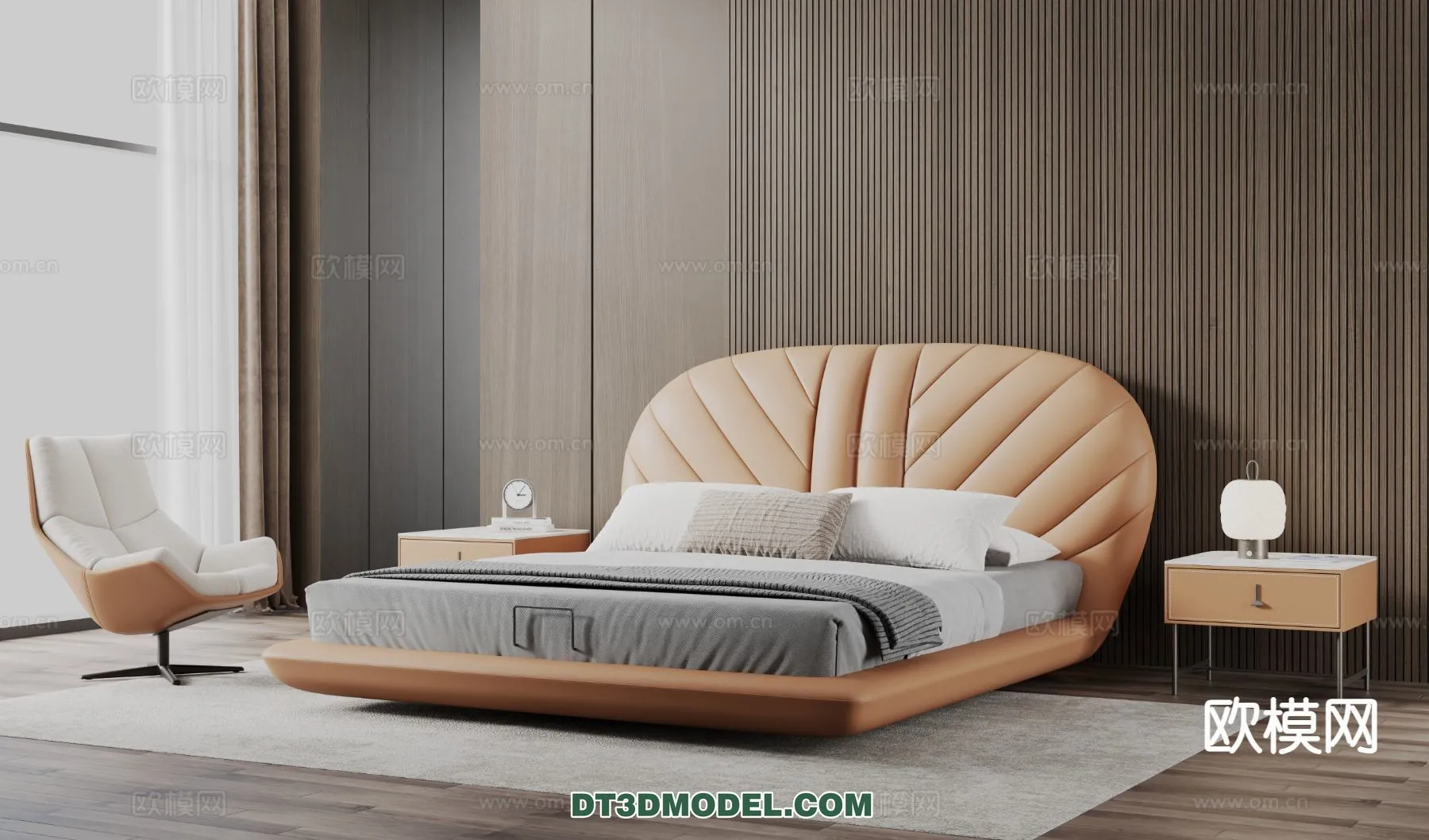 FURNITURE – BED – 3D Model For Interior Design – 2264