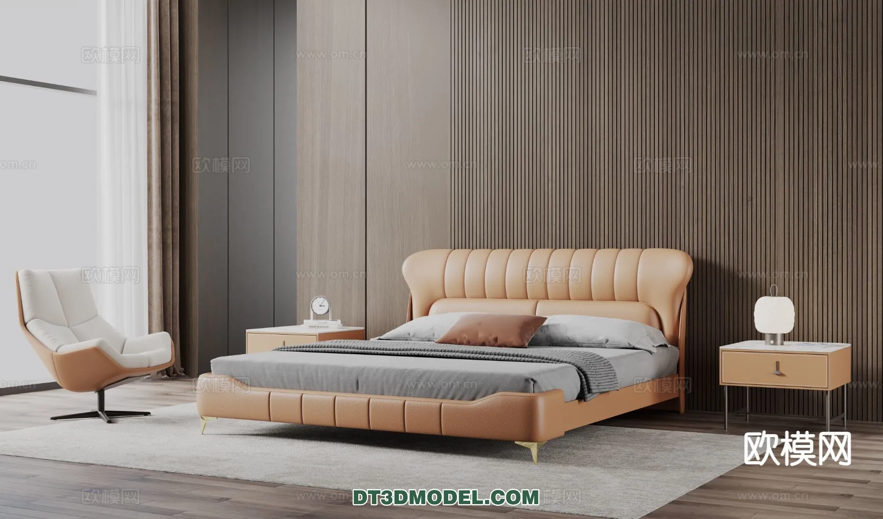 FURNITURE – BED – 3D Model For Interior Design – 2265