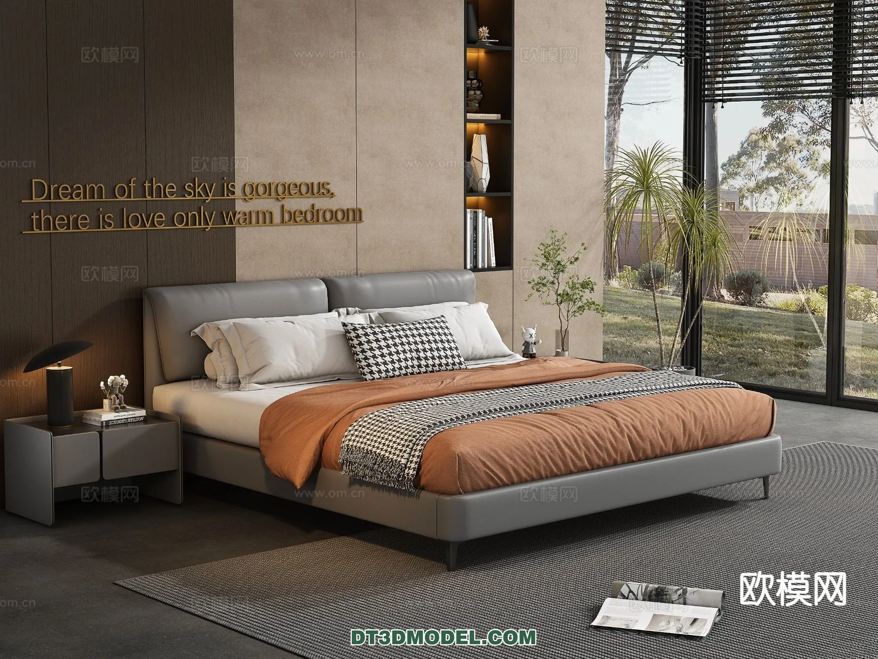 FURNITURE – BED – 3D Model For Interior Design – 2268