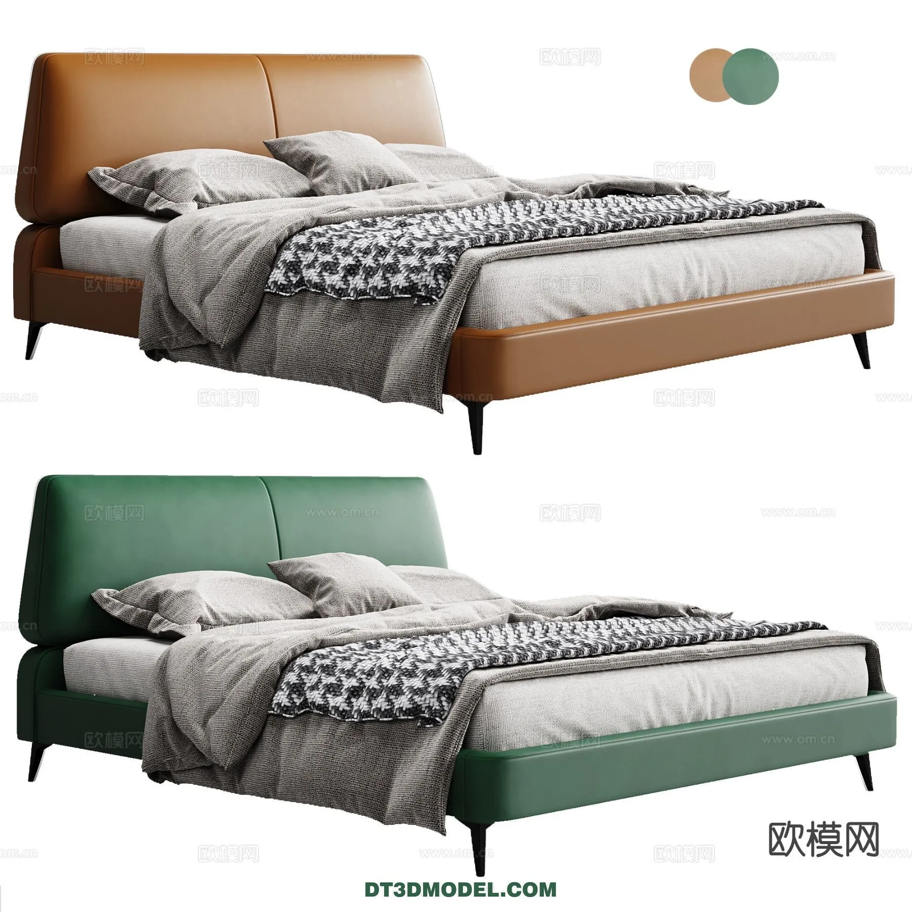 FURNITURE – BED – 3D Model For Interior Design – 2270