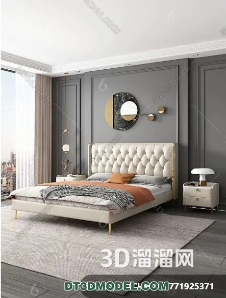 FURNITURE – BED – 3D Model For Interior Design – 2272