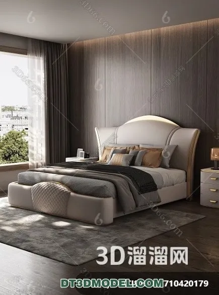 FURNITURE – BED – 3D Model For Interior Design – 2273