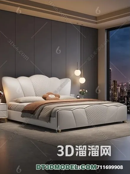 FURNITURE – BED – 3D Model For Interior Design – 2274