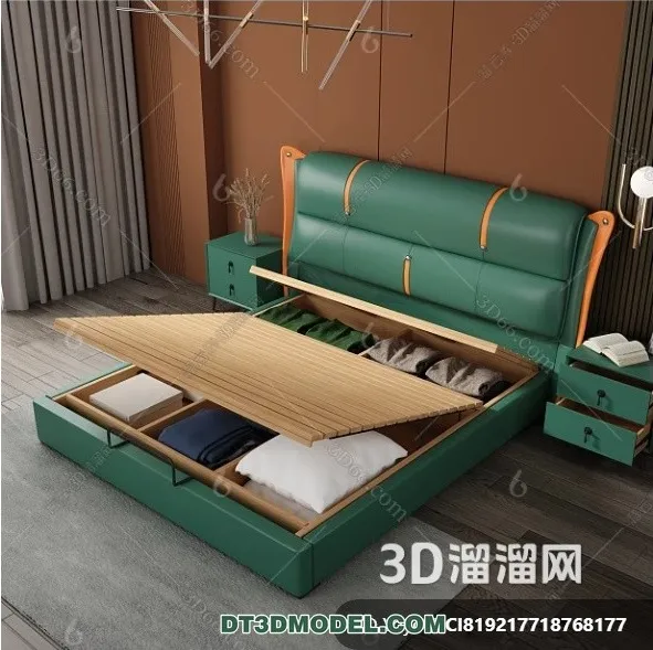 FURNITURE – BED – 3D Model For Interior Design – 2276