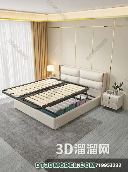 FURNITURE – BED – 3D Model For Interior Design – 2277