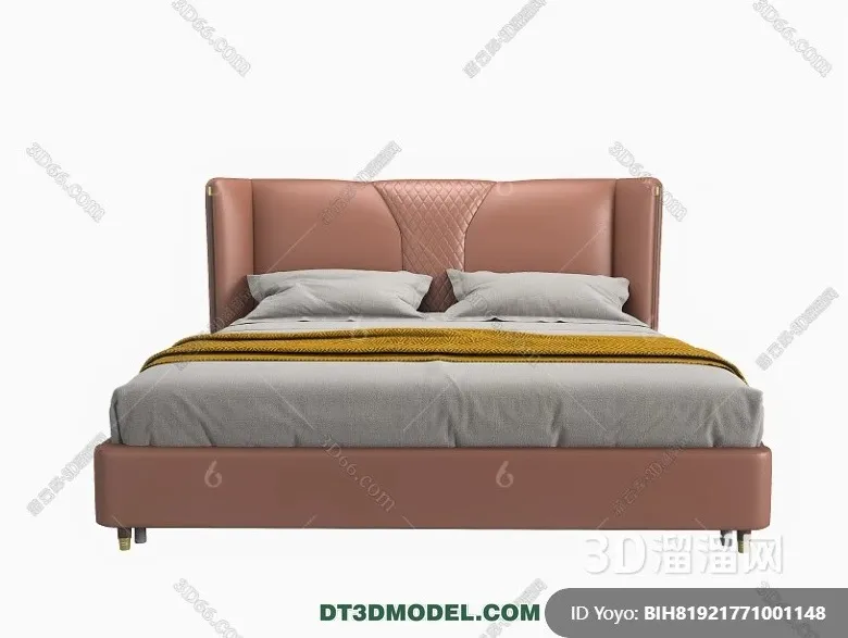 FURNITURE – BED – 3D Model For Interior Design – 2278