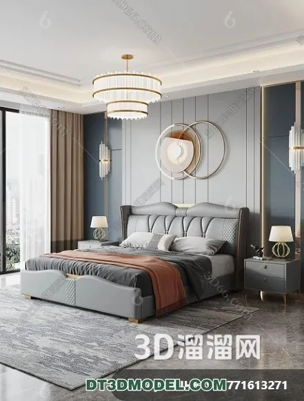 FURNITURE – BED – 3D Model For Interior Design – 2284