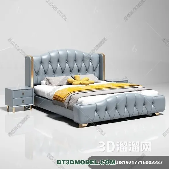 FURNITURE – BED – 3D Model For Interior Design – 2286