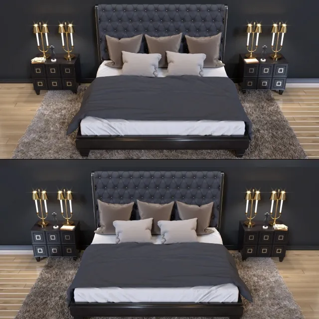 furniture – Bed and bedside table Ferre Home 3ds Max