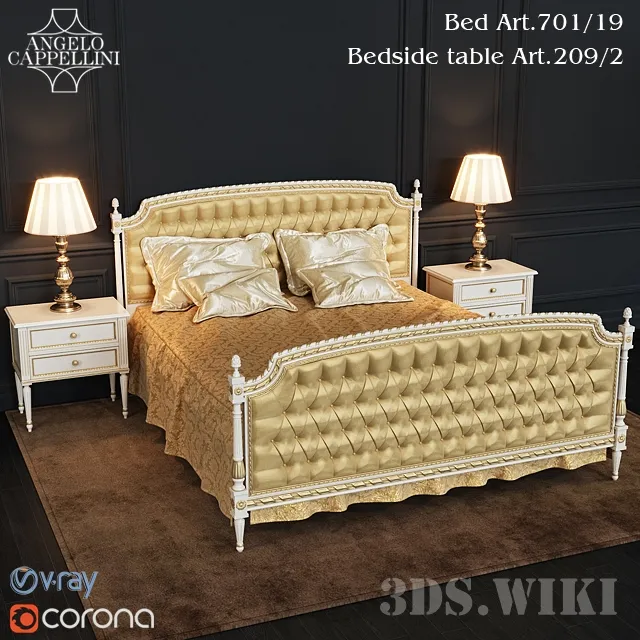 furniture – Bed ANGELO CAPPELLINI Salieri 0701 3ds Max