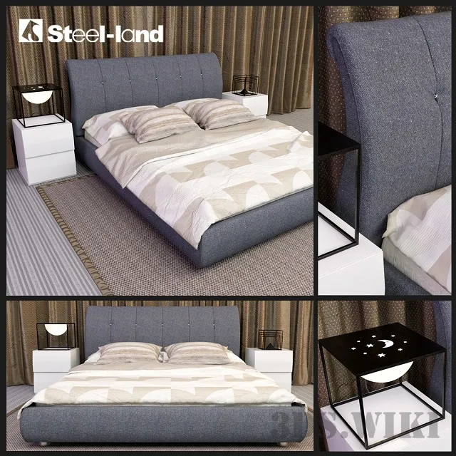 furniture – Bed AP-P155 – Steel-Land 3ds Max