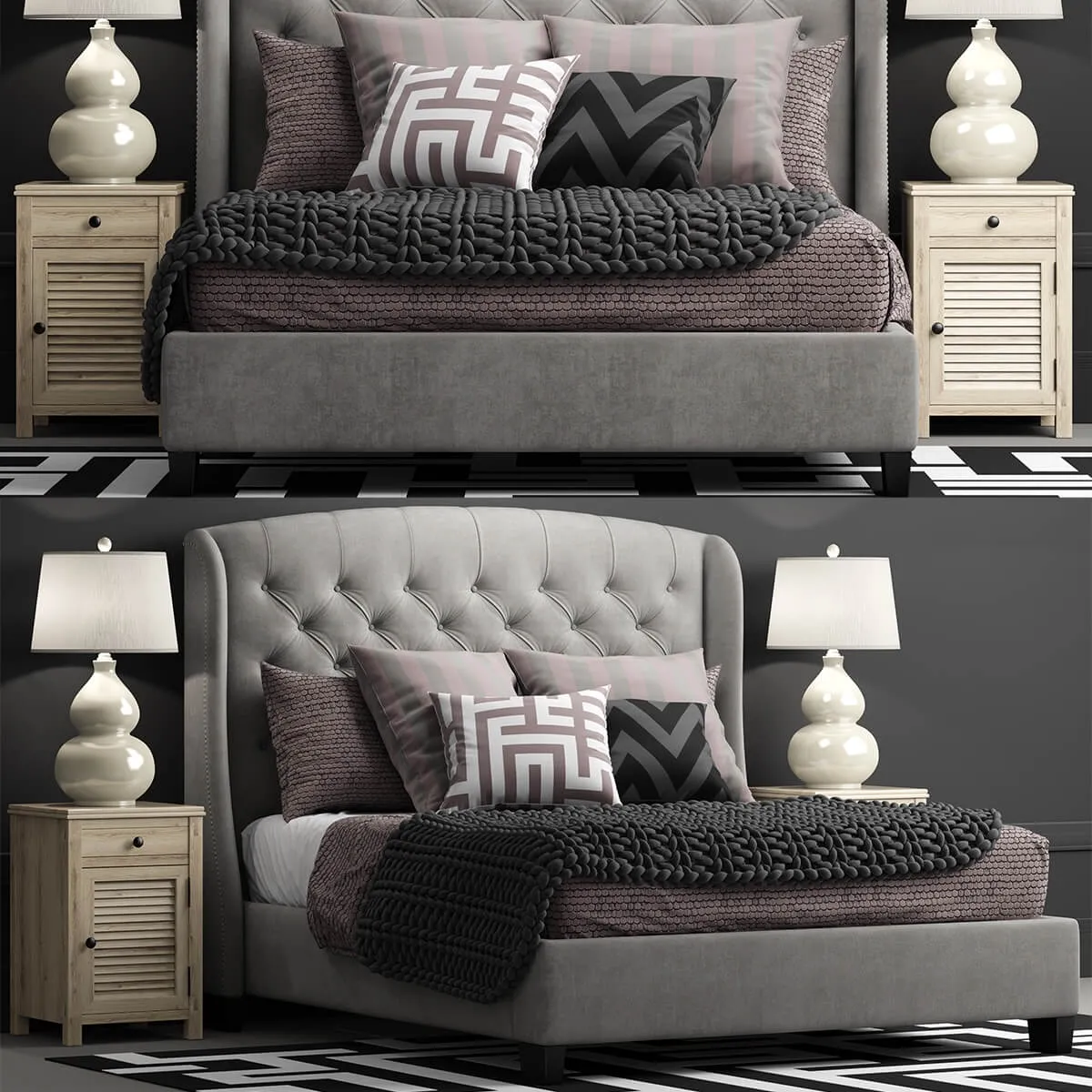 furniture – Bed Arched Queen 3ds Max