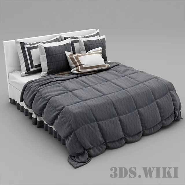 furniture – Bed bedspread and pillows 3ds Max