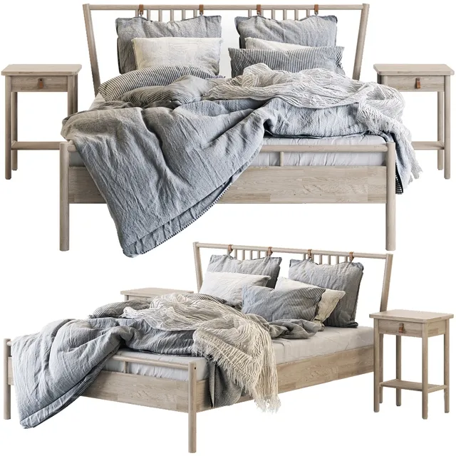 furniture – Bed BJORKSNAS Ikea 3ds Max