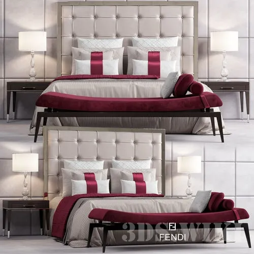 furniture – Bed FENDI CASA SAVILE 3ds Max