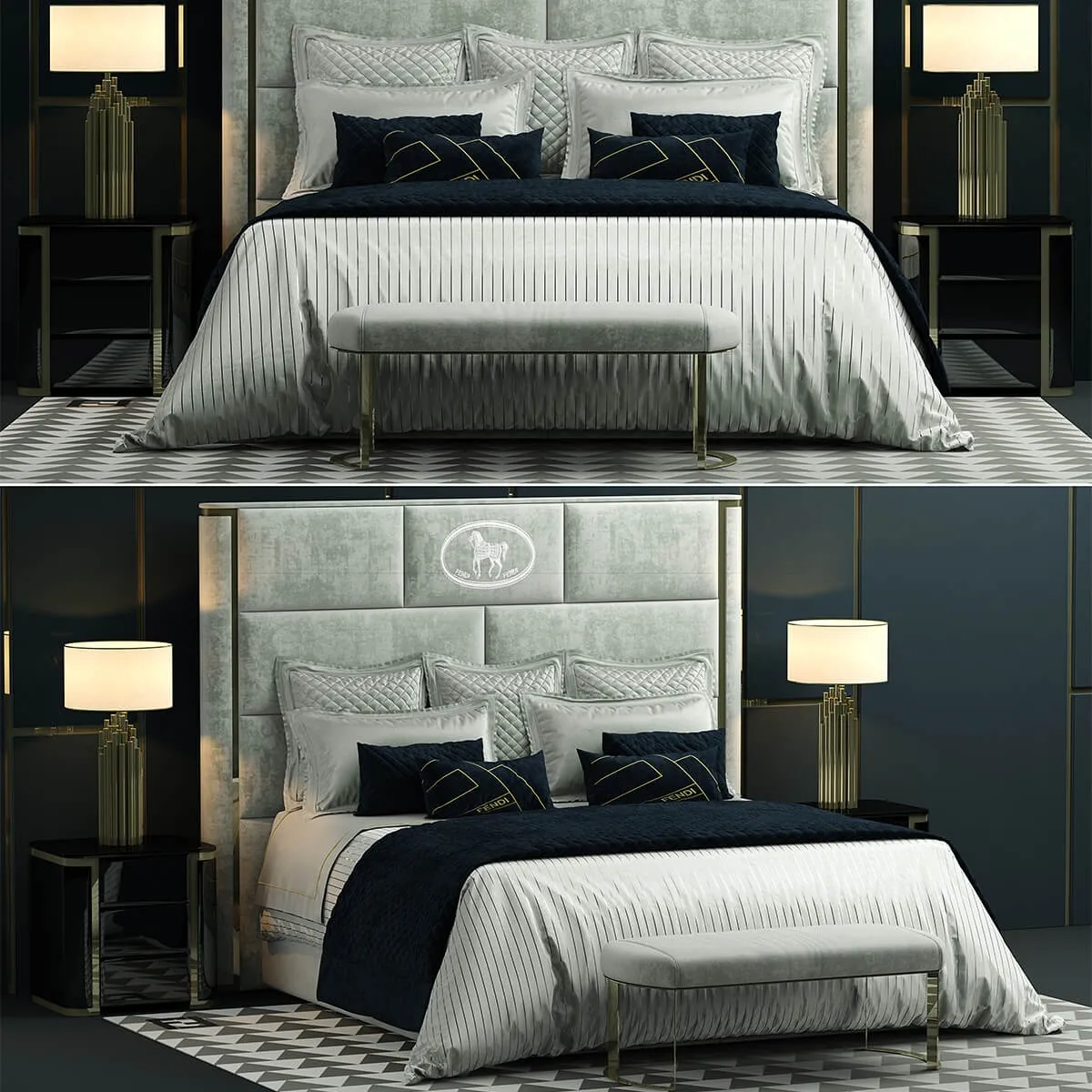 furniture – Bed Fendi Montgomery 3ds Max