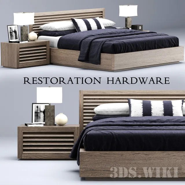 furniture – Bed Grand Shutter Bed – Restoration Hardware 3ds Max