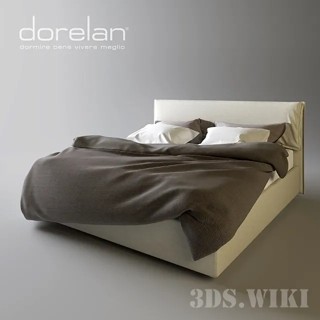 furniture – Bed light gray Dorelan Hollis 3ds Max