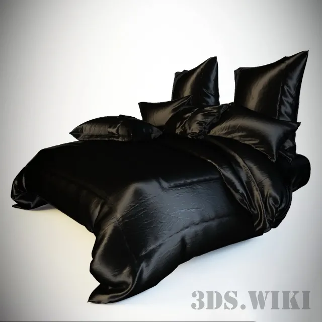 furniture – Bed linen black silk 3ds Max
